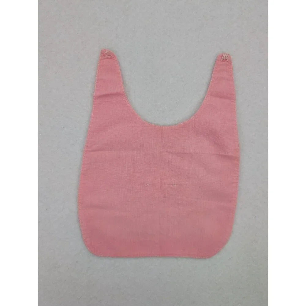 Vintage Baby Bib Pink Bunny Rabbit - Flaws